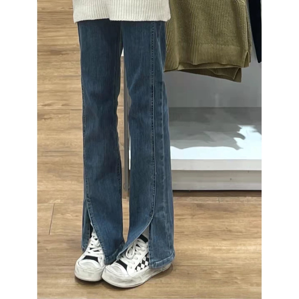 Quần Jeans Nữ Dài Lưng Cao Ống Đứng Thời Trang Hàn