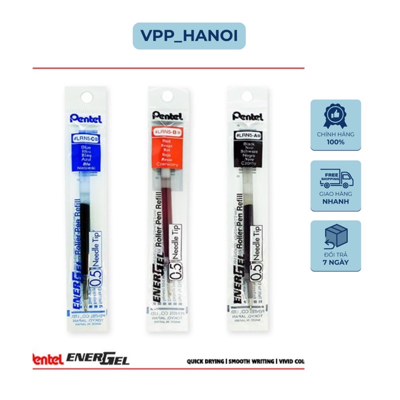 Ruột bút ký Pentel mực gel nét 0.7/05/1.0