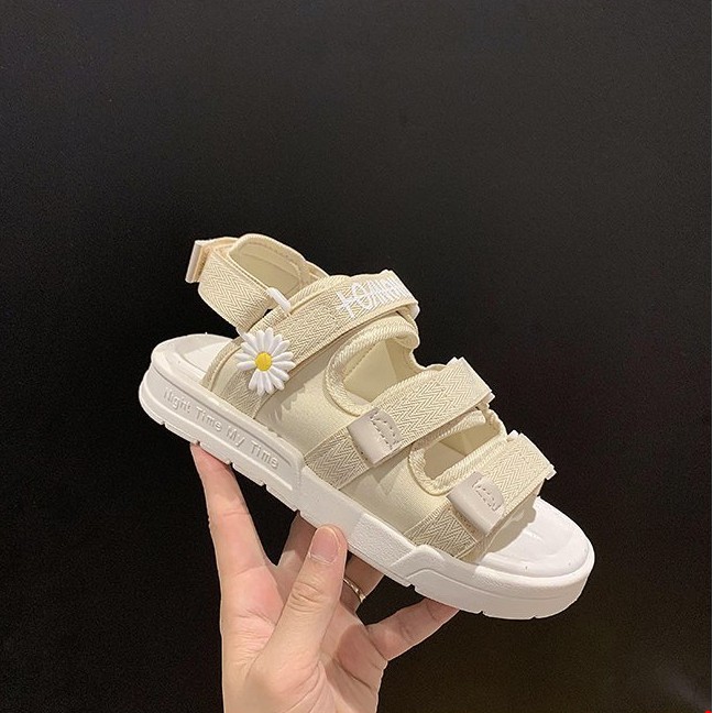 Dép Sandal Nữ   FREESHIP  dép quai dán hoa cúc Unisex nữ Cao Cấp BH61