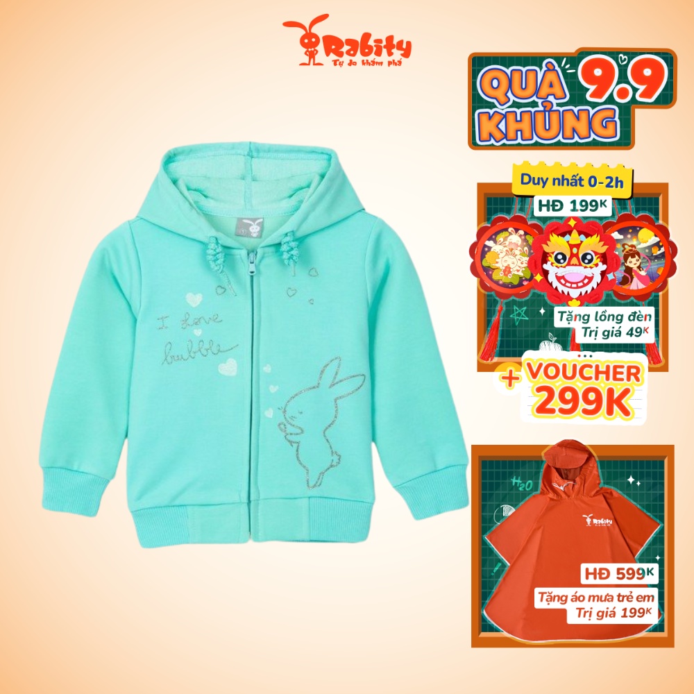 Áo khoác nỉ hình thỏ bé gái Rabity 91795
