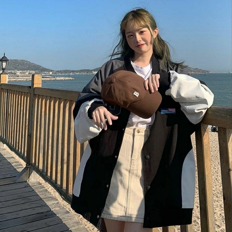 Áo Khoác Dù Bomber Nữ Form Rộng In Chữ Siêu Chất, Siêu Ngầu Hot Trend