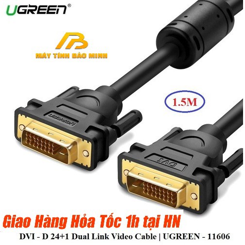 Cáp DVI-D 24+1 mạ vàng 24k Dài 1,5m - Hàng Chính Hãng