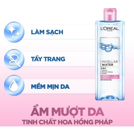 Nước tẩy trang Loreal - L'Oreal Paris 3-in-1 Micellar Water