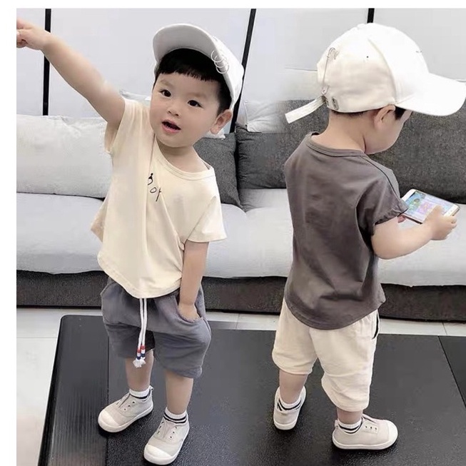 BOT17 - Bộ bé trai, Bộ cộc tay bé trai phòng cách Hàn Quốc, size từ 8-21kg, Richkid123