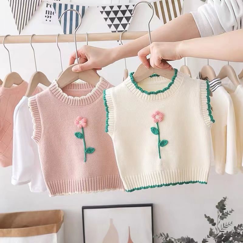 Áo Len Không Tay Phong Cách Phương Tây Dễ Thương Cho Bé