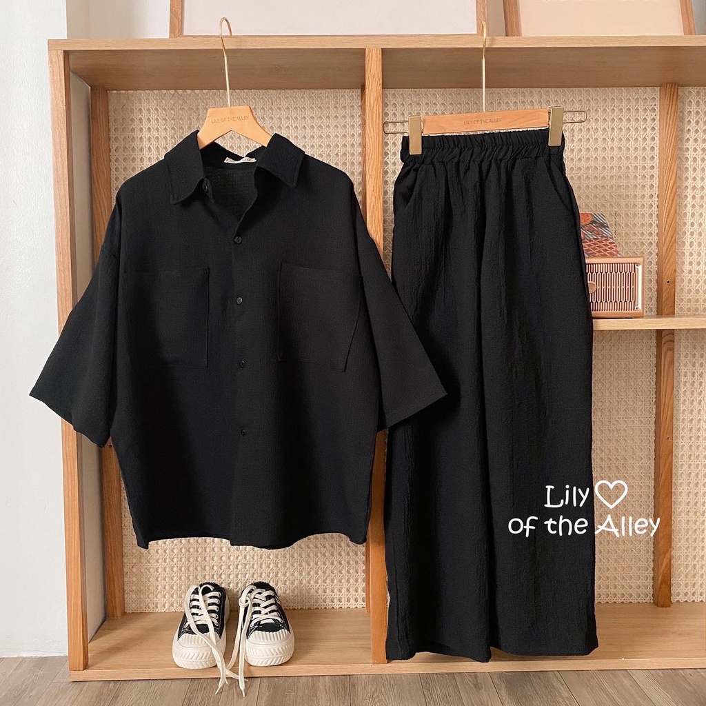 Set áo sơ mi quần culottes freestyle