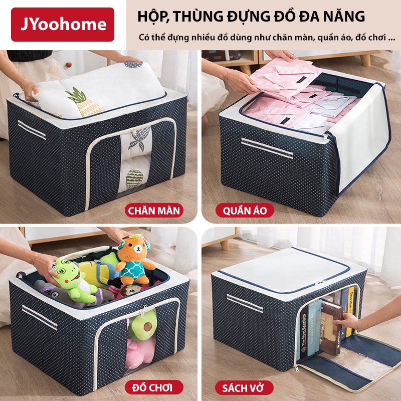 Hộp Đựng Quần Áo Chăn Màn Đa Năng JYoohome Khung Thép Chịu Lực Giỏ Đựng Quần Áo Đa Năng, Thung Dung Quan Ao