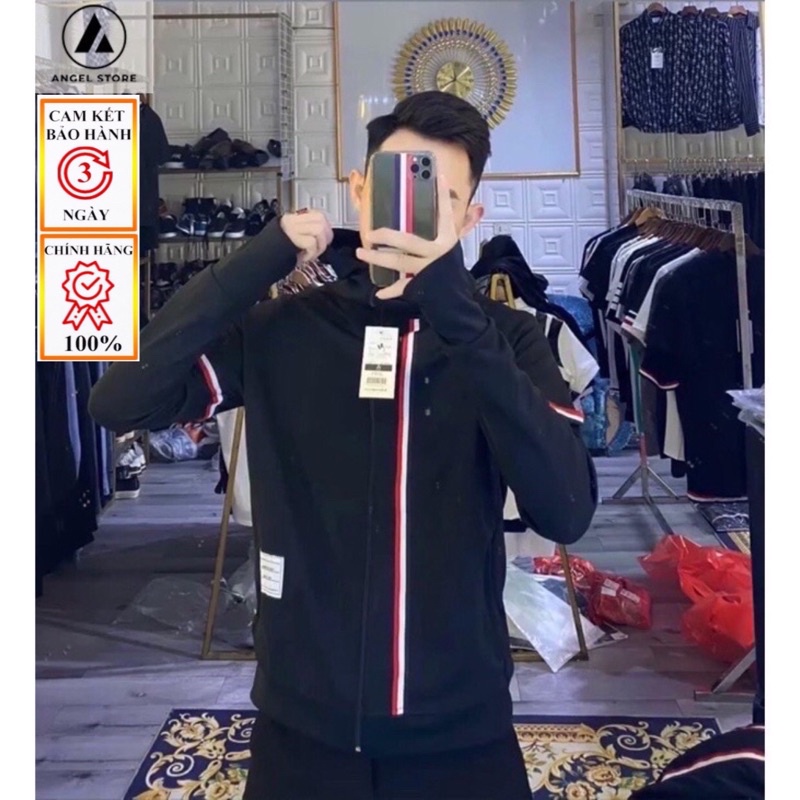 Áo chống nắng THOM ANGEL STORE, Áo khoác nắng nam nữ vải poly cao cấp kẻ ngang tay áo phong cách cá tính