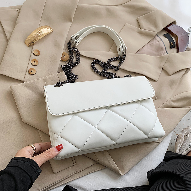 Túi đeo vai IELGY hình vuông cỡ nhỏ phối dây xích phong cách Hàn Quốc thời trang cho nữ