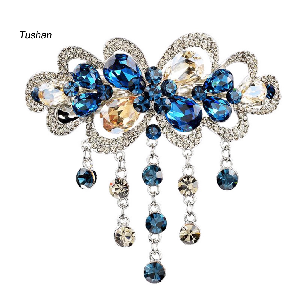 Kẹp Tóc Hợp Kim Họa Tiết Hình Học Đính Đá Thời Trang Cho Nữ