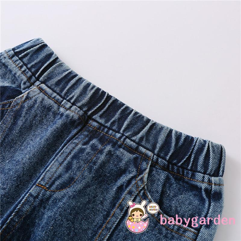 Set áo không tay + quần jean có túi dành cho bé gái