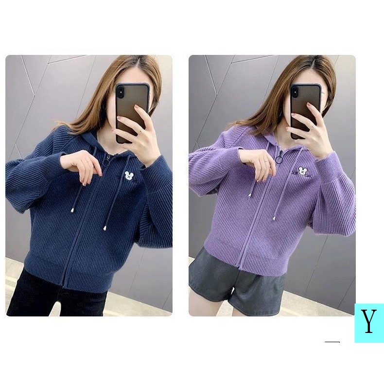 Áo Khoác Cardigan Dệt Kim Có Mũ Trùm Dáng Rộng Phong Cách Phương Tây Thời Trang Mùa Xuân Mới 2022