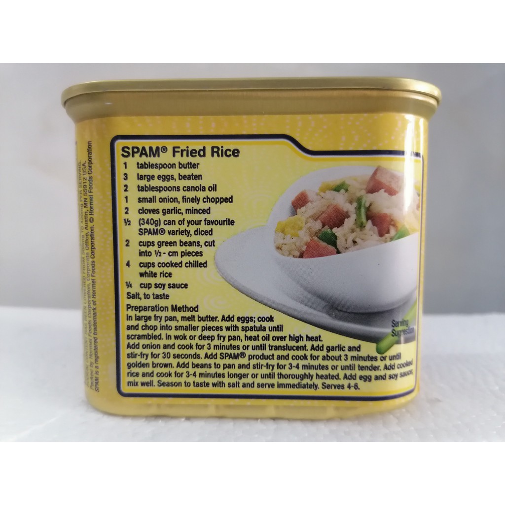 [340g – LESS SODIUM] Thịt hộp vị truyền thống [USA] HORMEL SPAM Less Sodium Classic Spamluncheon Meat (ttdt-hk)