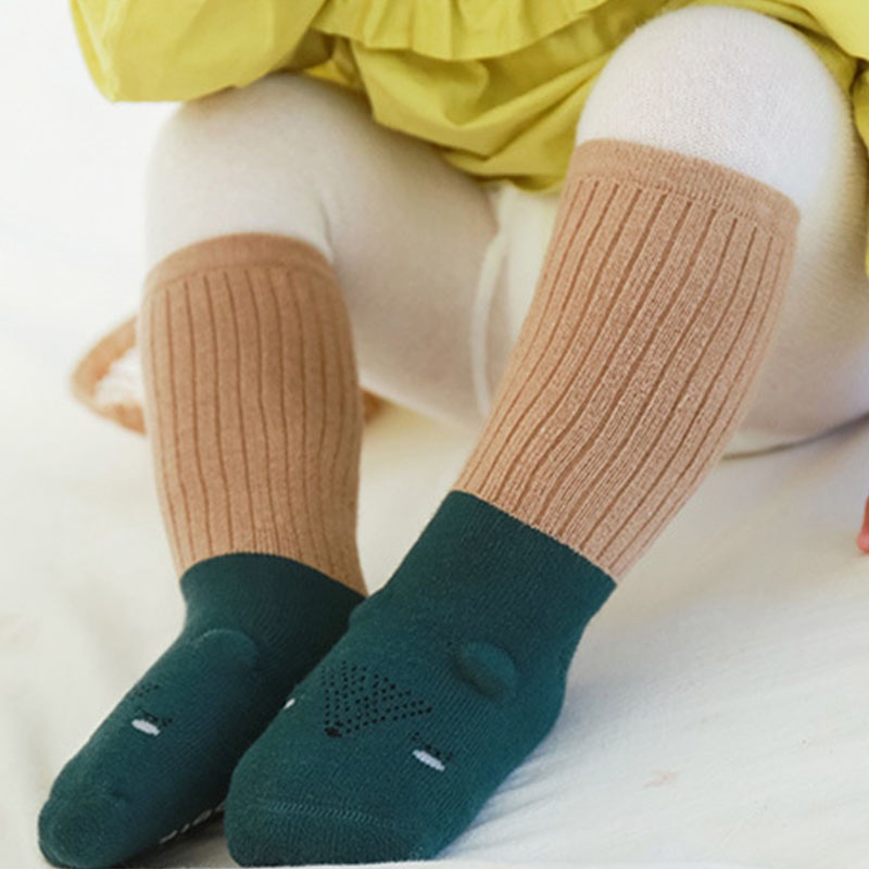 Vớ Cotton Dày Giữ Ấm Chống Trượt In Họa Tiết Động Vật Dễ Thương Dành Cho Trẻ Sơ Sinh