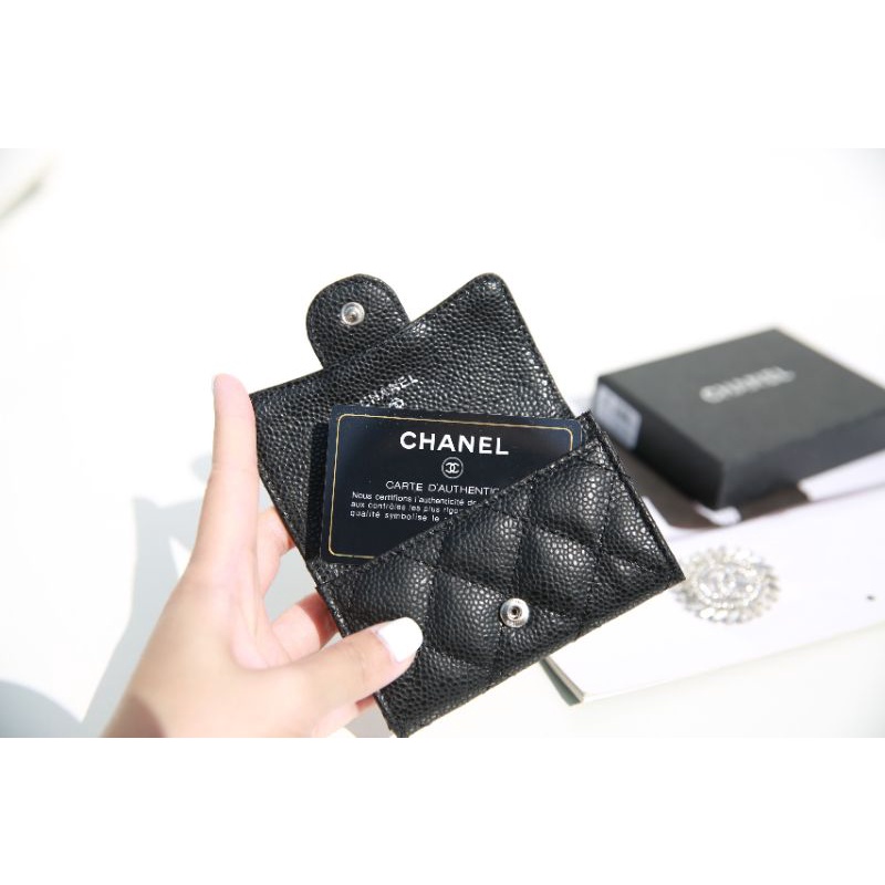 Ví nữ ngắn C.N mini da thật tag bạc (da sần&amp;da lì) fullbox