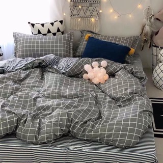 Bộ chăn ga gối cotton poly ( kèm ruột chăn)