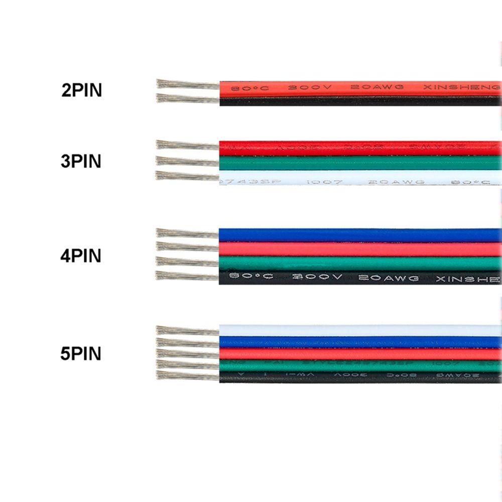 ELLSWORTH Dây Nối Dài Cho Đèn LED 22 / 20 / 18AWG 2 / 3 / 4 / 5 Pin WS2812B RGB Dài 5M