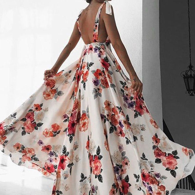 Đầm Maxi Dáng Dài Phong Cách Boho Thời Trang Đi Biển Mùa Hè Cho Nữ