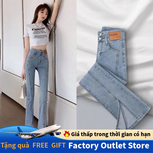 Quần ống loe cạp cao dáng ôm phong cách thời trang mùa hè cho nữ