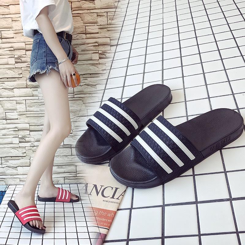 15T019 - Dép cao su mềm quai ngang sọc màu thời trang
