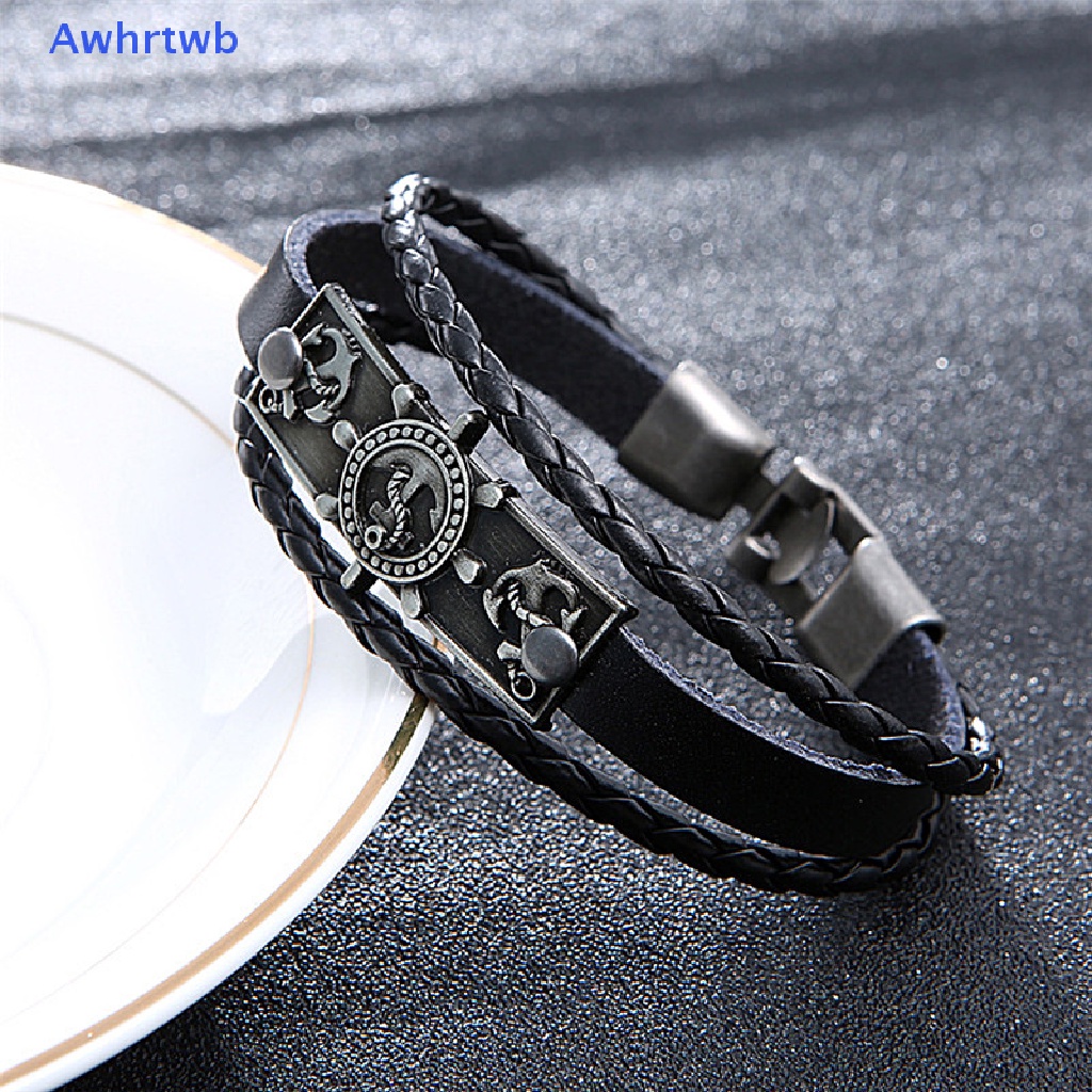 Awhrtwb Mới Vòng Tay Da Đính Charm Mỏ Neo Tinh Tế Hàng Bán Chạy