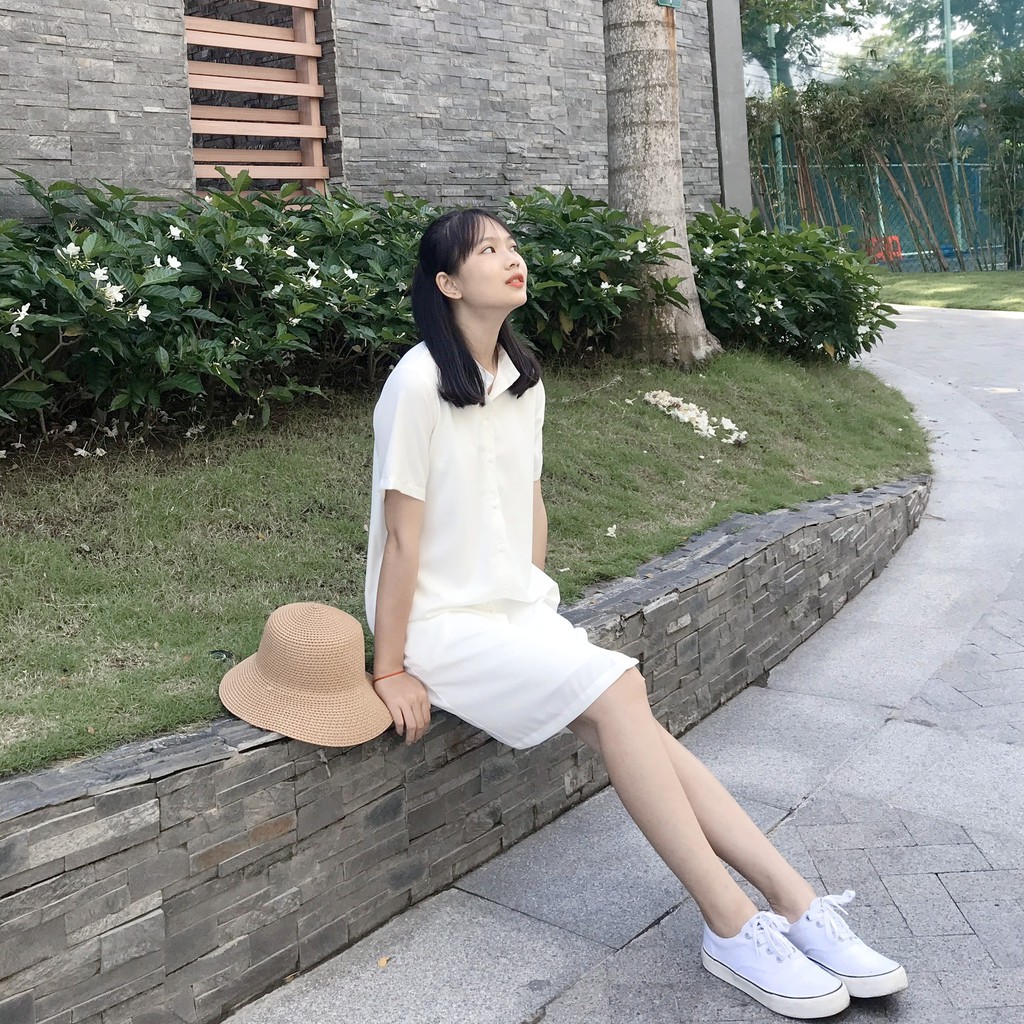 Đầm Sơmi Trắng Phối Dây Rời Form Đẹp Hàng Có Sẵn Shop Tự Chụp | BigBuy360 - bigbuy360.vn