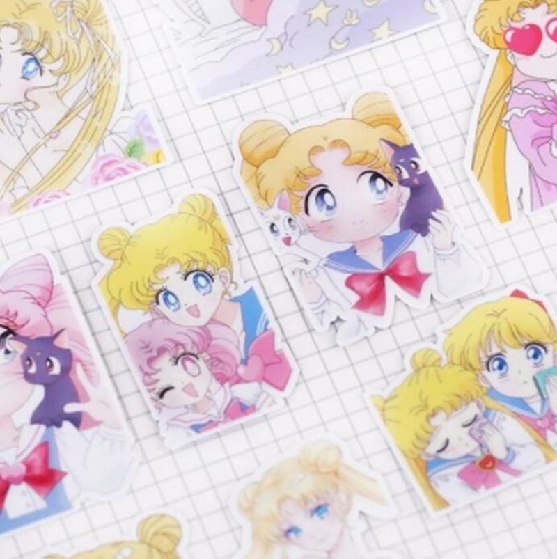 Set 33 miếng dán trang trí hình thủy thủ mặt trăng S2