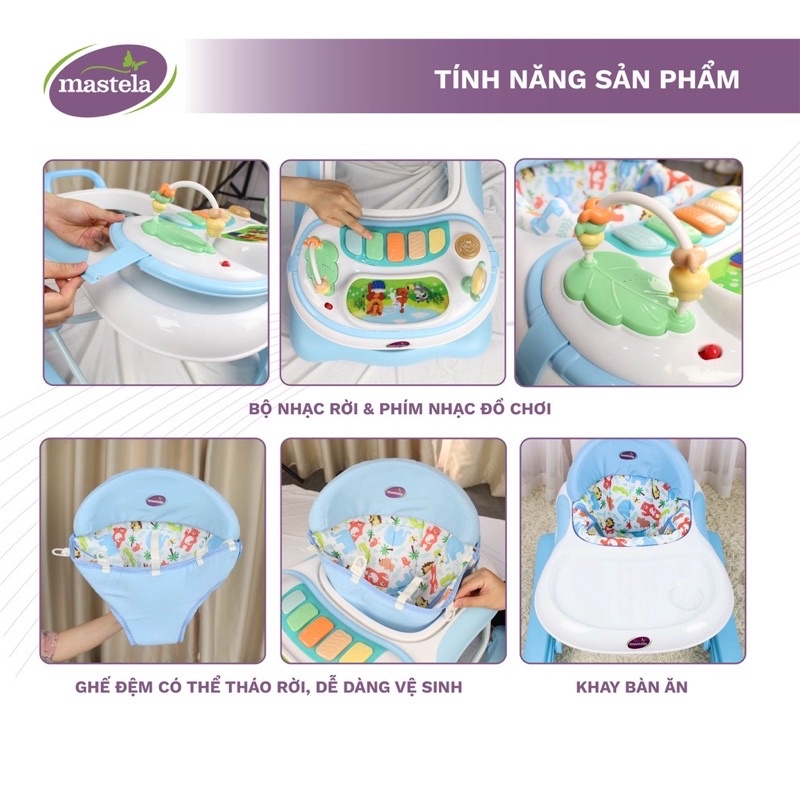Xe tập đi 2 giai đoạn có đồ chơi Mastela 1123 màu hồng