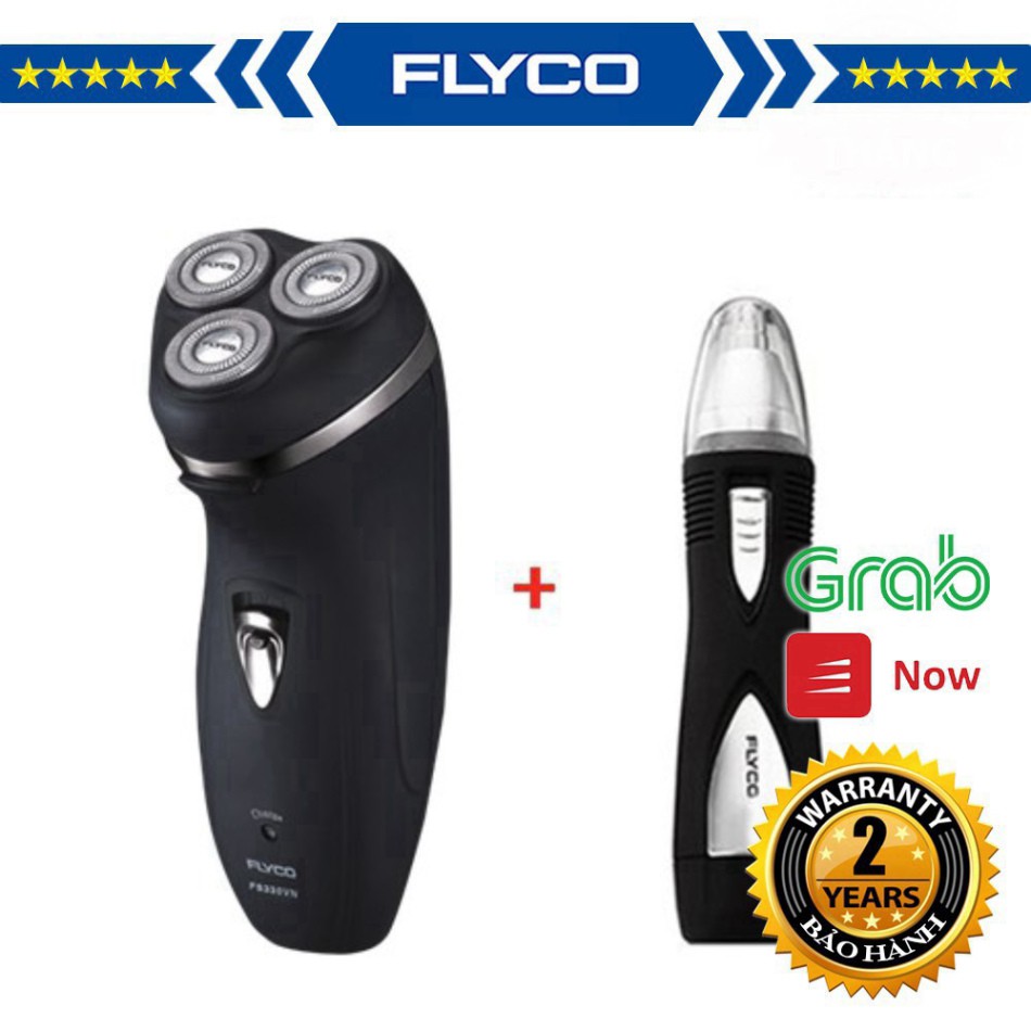 Máy Cạo Râu Flyco 3 Lưỡi Kép FS330VN & Máy Tỉa Lông Mũi FS7805VN Hàng Chính Hãng AK FM