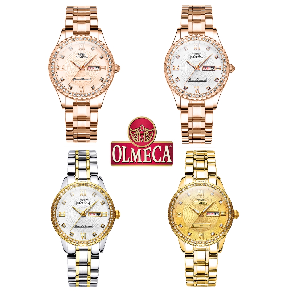Đồng hồ đeo tay OLMECA chống thấm nước dây đeo thép không gỉ cao cấp thời trang dành cho nữ | BigBuy360 - bigbuy360.vn