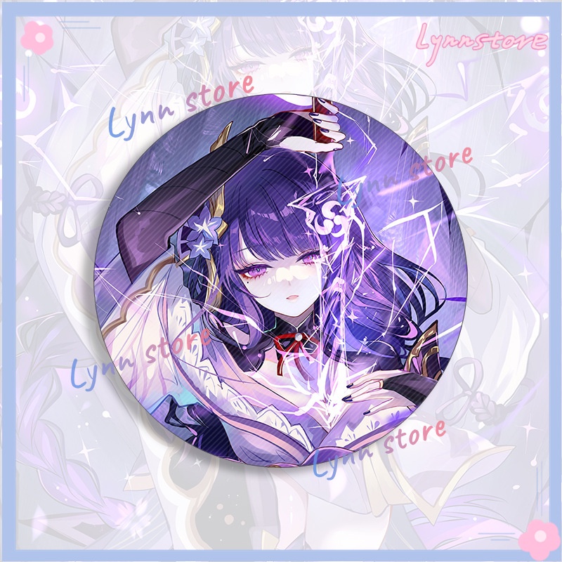 58mm Trò chơi Genshin Impact Brooch Zhongli X Tartaglia Xiao Kaedehara Ayaka Hutao Raiden Shogun Cosplay Huy hiệu Phụ kiện cho Quần áo Ba lô Quà tặng