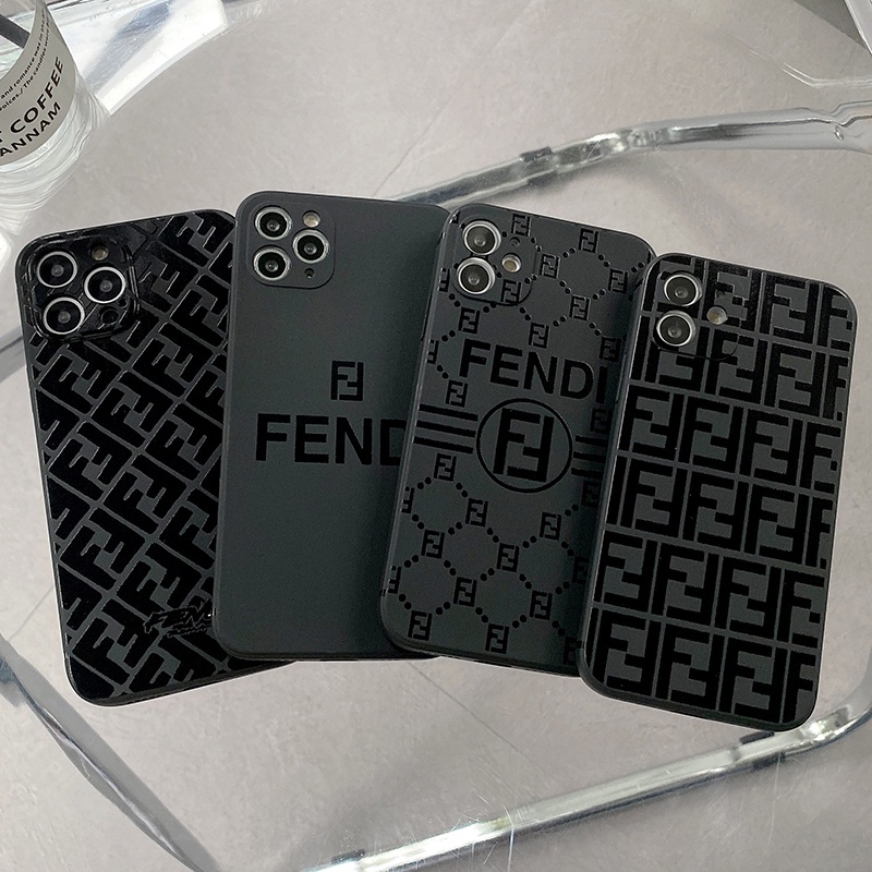 Ốp Điện Thoại Silicone TPU Mềm Dạng Nhám Họa Tiết Logo Fendi Cho iPhone 11 12 13 Pro Max 7 8 Plus X XR XS Max