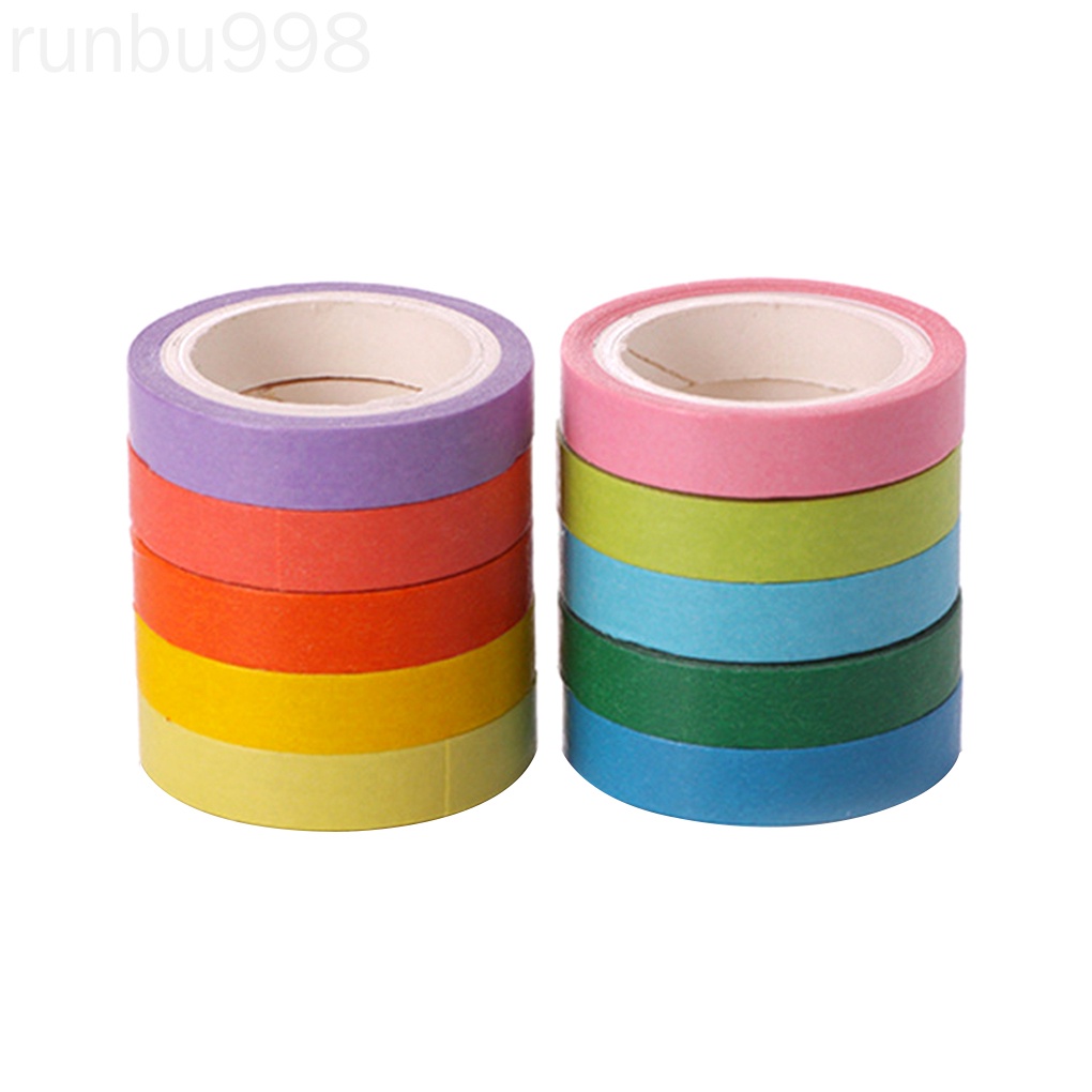 Set 10 cuộn băng dính nhiều màu trang trí tập ảnh DIY