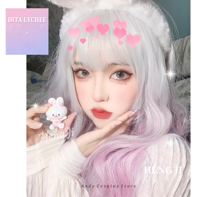 Tóc giả/ Wig teen mix màu Dita Lychee Hengji