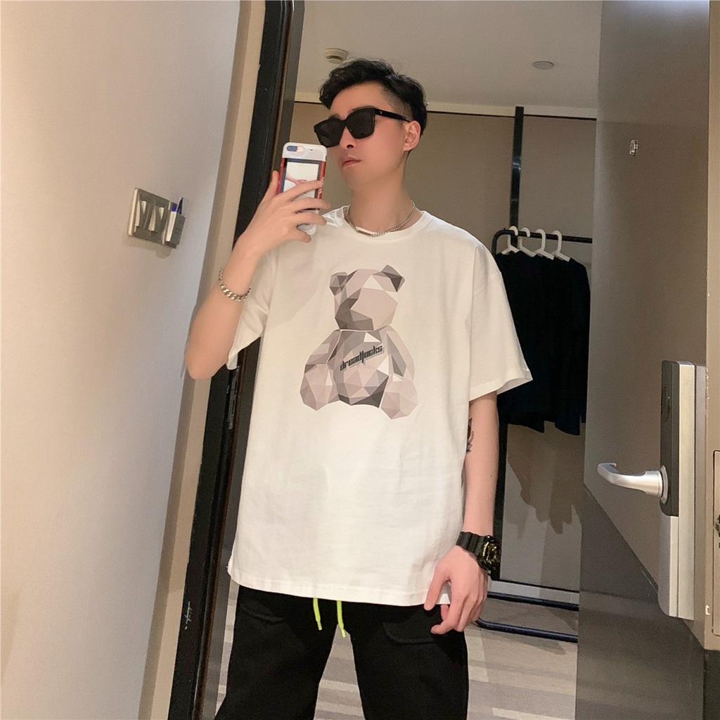 Áo Thun Hè Phối Gấu 5D Lấp Lánh Siêu Hot Bản Hot Chạy Hàng Cotton Mịn Thoải Mái Hoạt Động Hè 2022