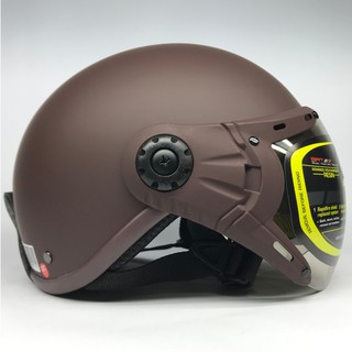 Mũ Asia MT105K - Màu nâu nhám - Mũ nửa đầu Chính Hãng ASIA  Size Đầu 56-58cm