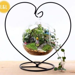 Phụ kiện trang trí nhà cửa - Giá treo bể cá hình Trái tim bằng sát xinh xắn