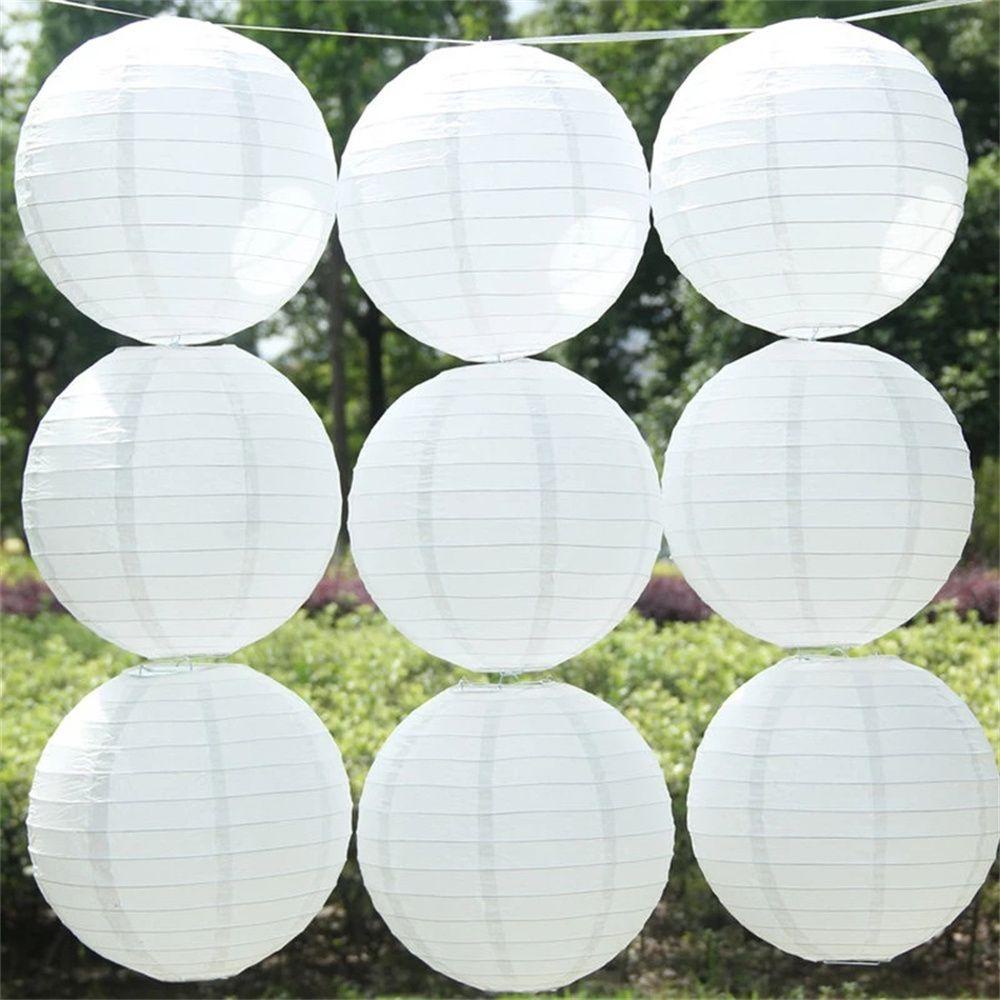 1 Lồng Đèn Giấy Tròn Màu Trắng Treo Trang Trí Tiệc Cưới / Sinh Nhật DIY
