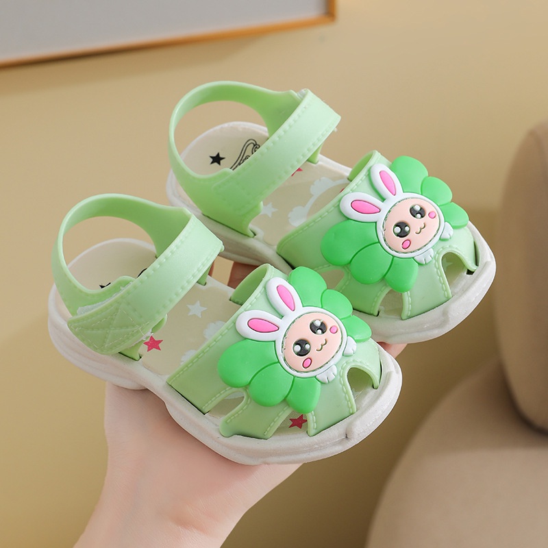 Giày nút cài chất liệu cao su cho bé gái hình hoa mặt trời