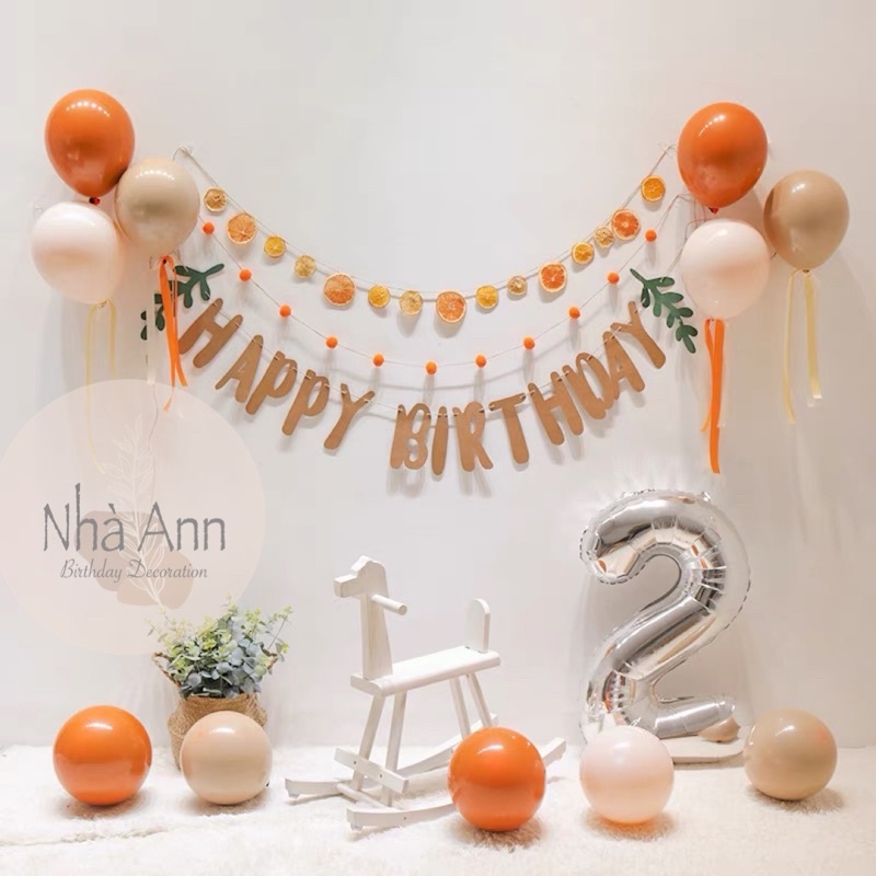 SET TRANG TRÍ SINH NHẬT 🍊 FULL SET CAM 🍊 - NHÀ ANN