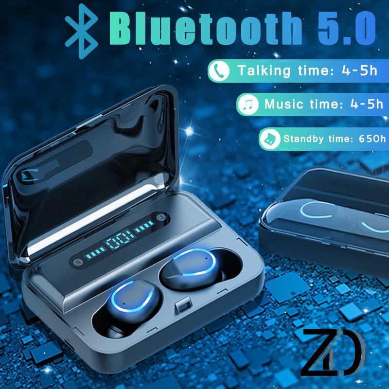 Tai nghe không dây Bluetooth 5.0 Vitog F9 TWS LED hiển thị kỹ thuật số 1200mah với hộp sạc