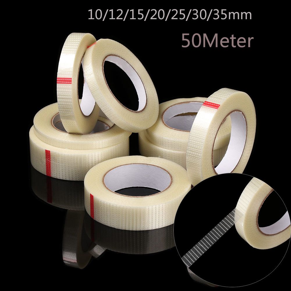 Băng Keo Dán Hộp Vách Ngăn Bằng Sợi Thủy Tinh Bền Chịu Nhiệt Độ Cao 50Meter