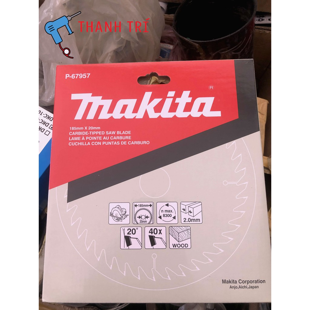 P-67957 LƯỠI CƯA GỖ 185 MM 40 răng MAKITA mã P-67957