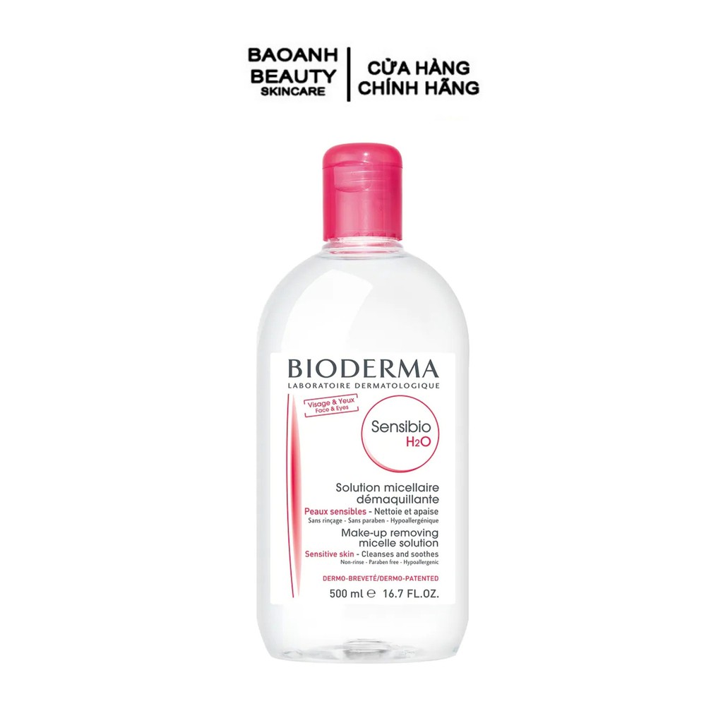 Cam kết 110% chính hãng, nói không với Fake, xách tay, tẩy trang công nghệ Micellar Bioderma Sensibio H2O 500ml - 5571