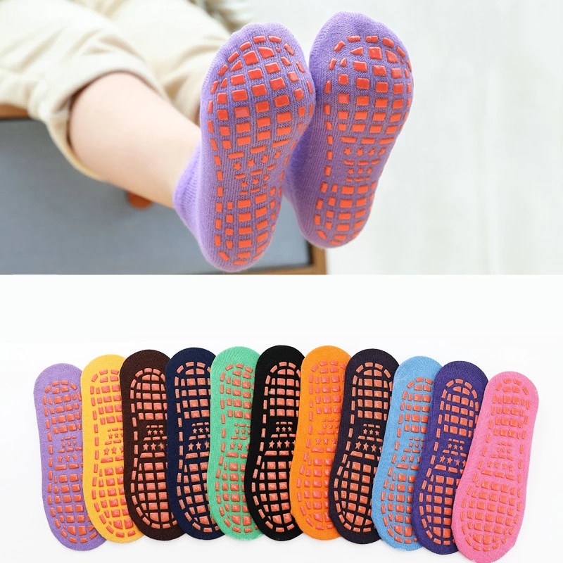1 Pair Outdoor  Children And Adults Glue Point Anti-slip Cotton Yoga Elastic Breathable Foot Massage Socks
