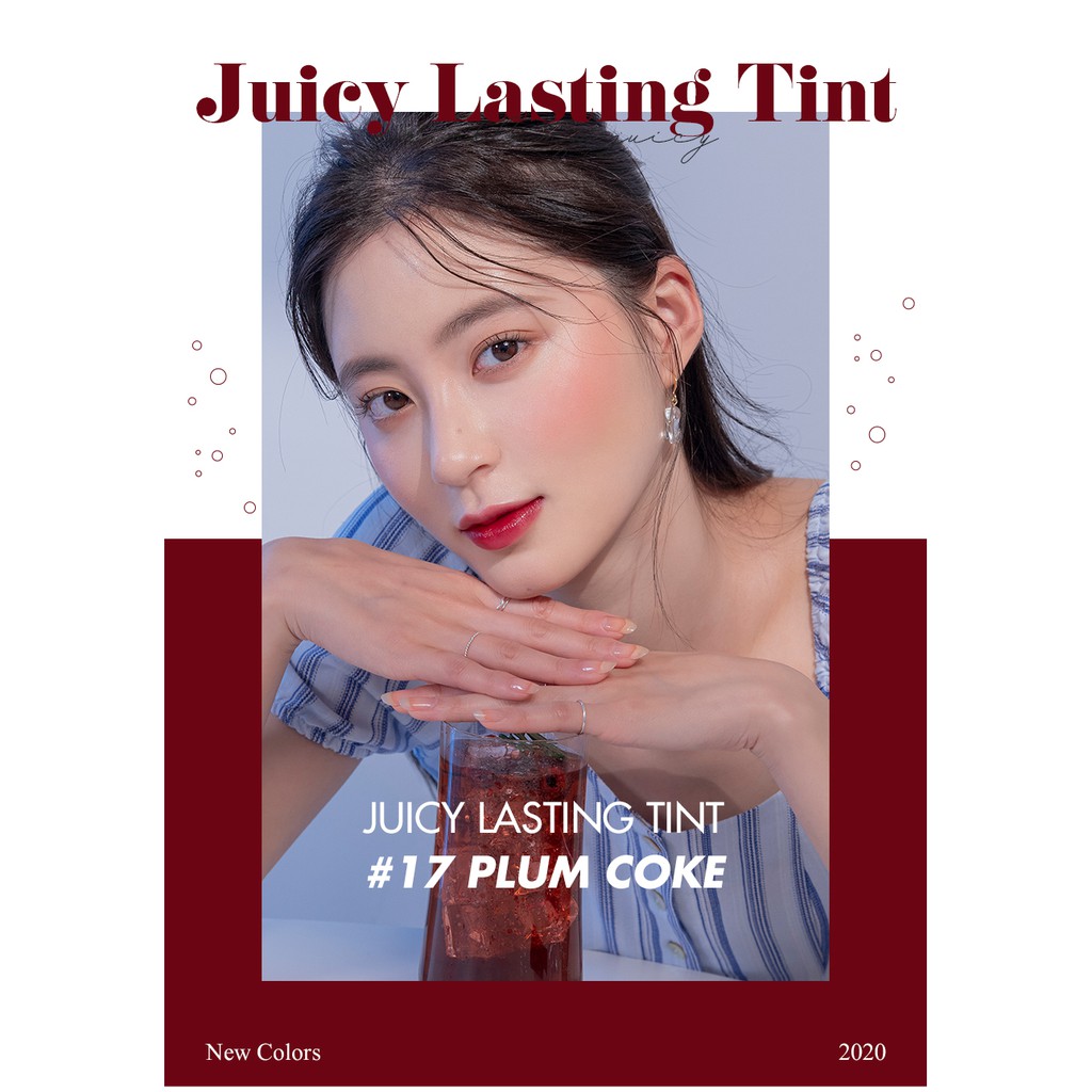 Son Tint bóng, siêu lì, căng mọng môi Hàn Quốc Romand Juicy Lasting Tint 5.5g 17 Plum Coke, 16 Corni Soda - NiNiShop