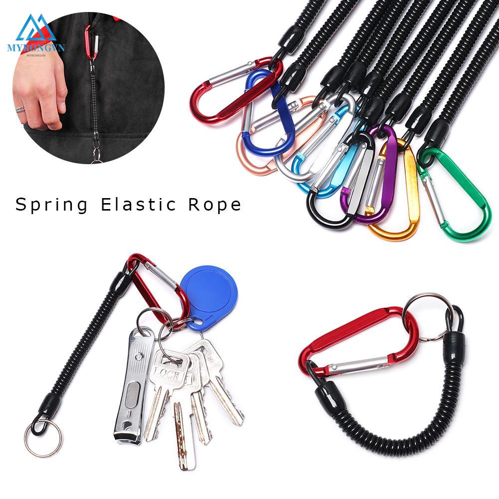 MYRONFOODS 1/2pcs Plastic Retractable Tether Outdoor Spring Elastic Rope Portable Security Gear Tool