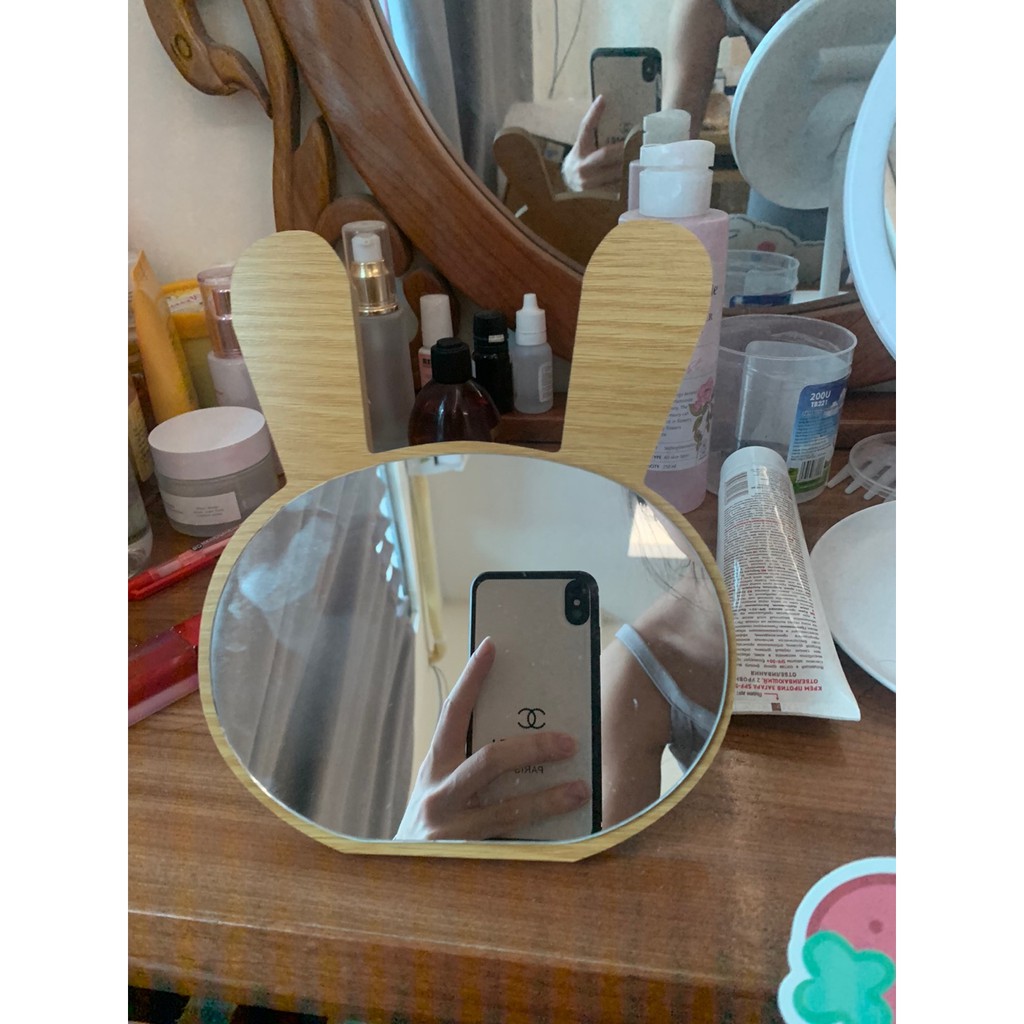 Gương trang điểm tai thỏ NOVET Gương soi Decor Trang Trí Hàn Quốc Xinh Xắn