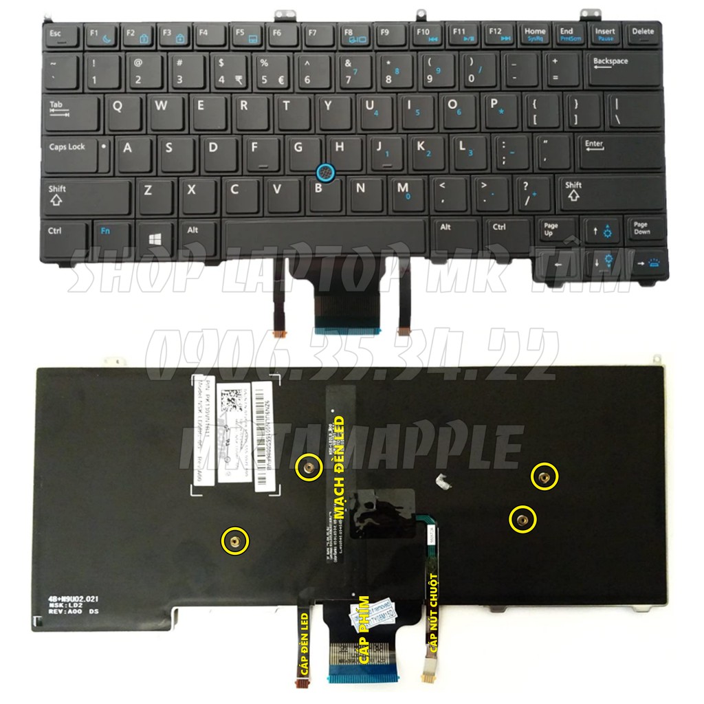 (KEYBOARD) BÀN PHÍM LAPTOP DELL LATITUDE 12 E7240 E7440 dùng cho Latitude 12 14 7000, E7420 E7240 E7440