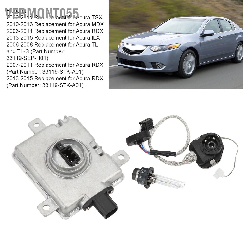 Vermont055 Ballast đèn pha Xenon HID với bộ đánh lửa D2S Bóng chống nước IP68 W3T19371 Thay thế cho Acura TSX MDX RDX ILX TL TLS